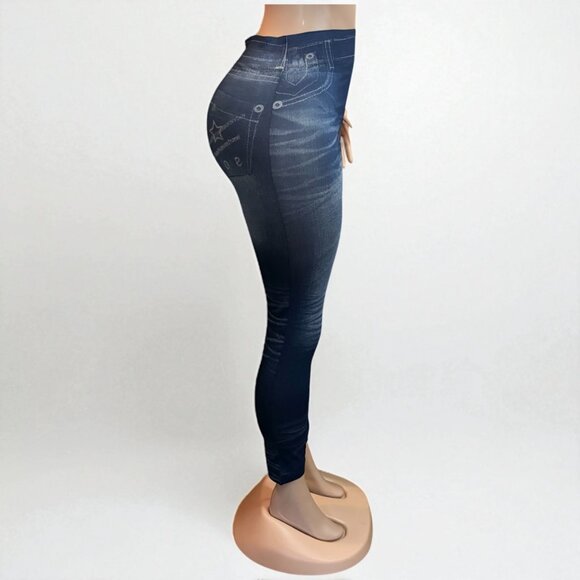 Denim tight slim Women legging Pant - Picture 3 of 5